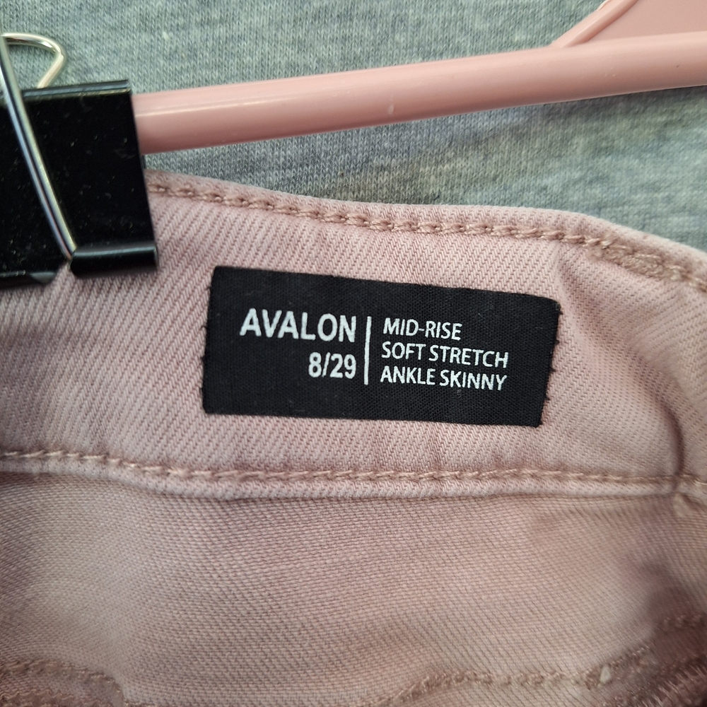 Buffalo David Bitton "Avalon" Size 8 Mid-Rise Pink Skinny Jeans Soft Denim - Picture 9 of 15